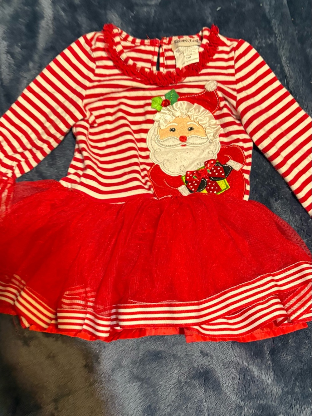Girls' Red & White Striped Santa Tutu Dress - Holiday Party